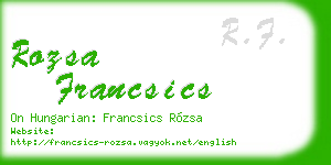 rozsa francsics business card