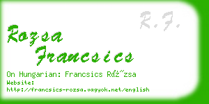 rozsa francsics business card